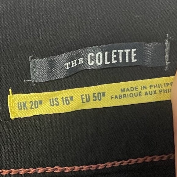 Anthropologie Maeve Colette Cropped Pants 16W Wide Leg Patch Pocket Black - Picture 6 of 9